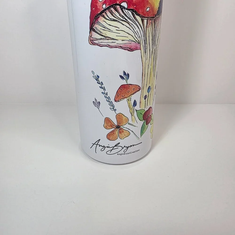 Rainbow Mushroom Tumbler 20oz Stainless Steel | Cottagecore Fairycore Woodland - Picture 4 of 9